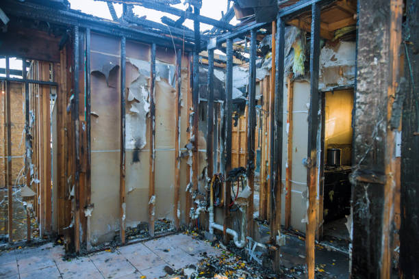 Professional Emergency Fire Cleanup technician working in Roanoke, TX